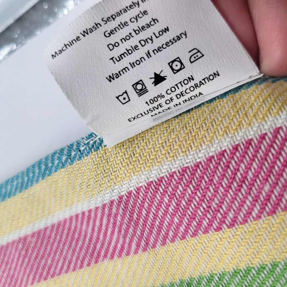 Lenox Rectangular Cotton Placemats x 2 Stripes Beachy Flamingo Coastal HTF - Picture 6 of 8